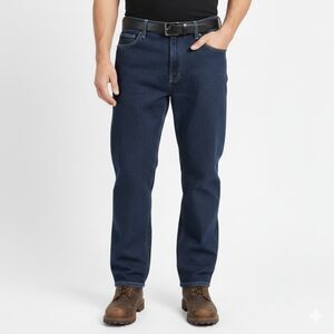 Dickies Red Flannel Lined Jeans Mens 22 Relaxed Fit Dark Wash Work Pants Outdoor